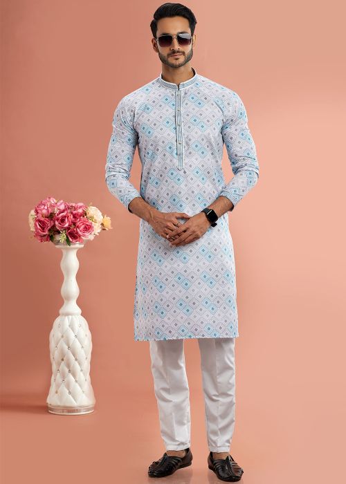 Multicolor Digital printed Mens Kurta Pajama