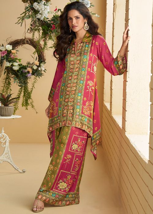 Pink & Green Digital Print Co-Ord Set