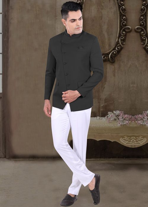Black Men Readymade Bandhgala Jodhpuri Suit