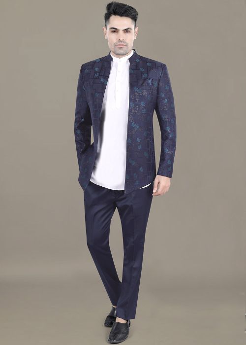 White Kurta Pajama With Bandhgala Jodhpuri Suit