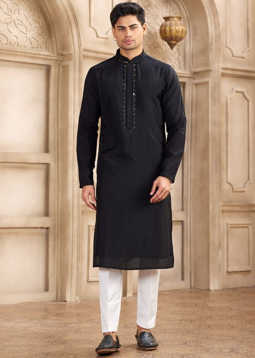 Black Mirror Work Men Kurta Pajama