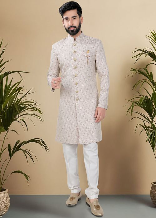 Light Purple Embellished Indo Western Sherwani