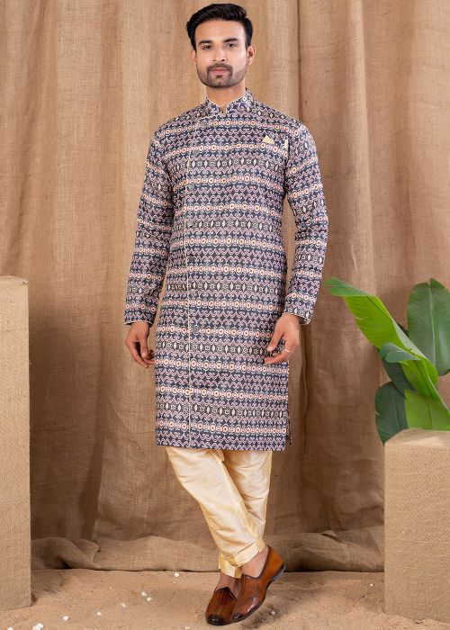 Printed Multicolored Indo Western Sherwani