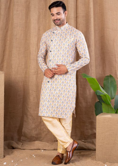 Printed Multicolored Indo Western Sherwani Set