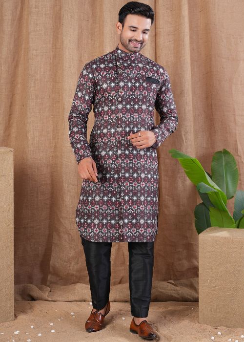 Men Multicolored Printed Indo Western Sherwani