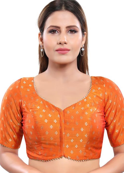 Yellow Color Brocade Saree Blouse 
