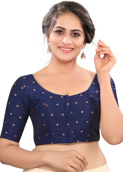 Blue Woven Art Silk Blouse