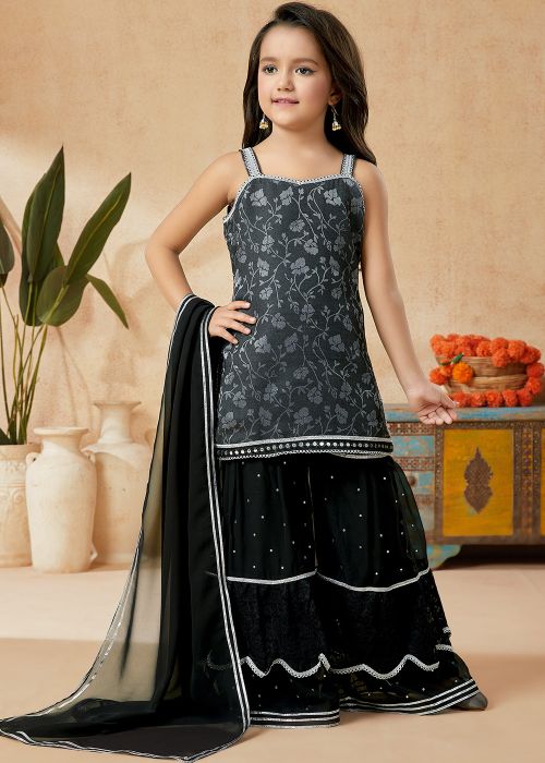 Black Readymade Kids Salwar suit online USA