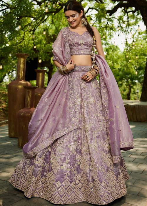 Lavender Dori Embroidered Lehenga Choli