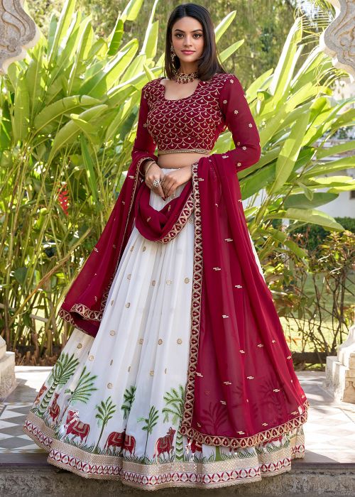 White Embroidered Lehenga Choli