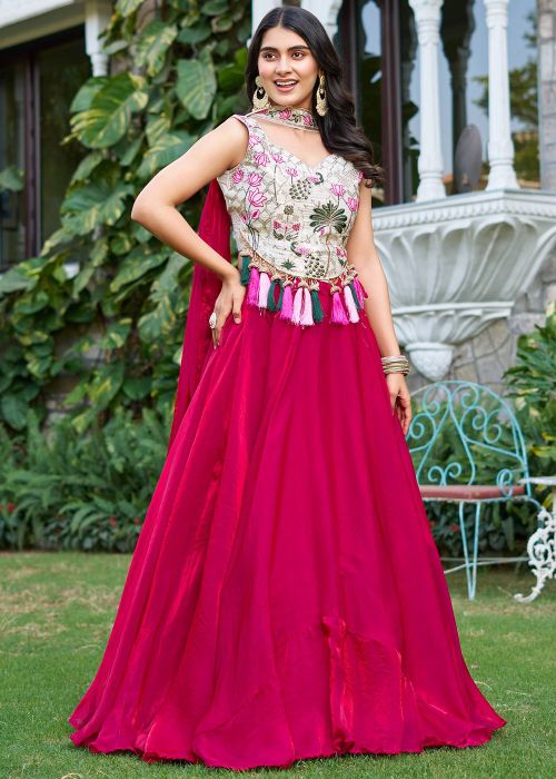 Pink Sequin Embroidered Lehenga Choli