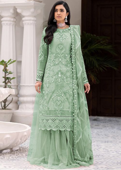 green plazo dress Discover Green Palazzo Suit Ready To Wear Styling Olive Green / 6-US S (38)