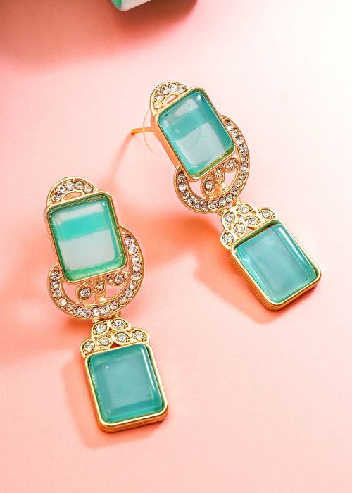 Blue Alloy Based Traditional Earring