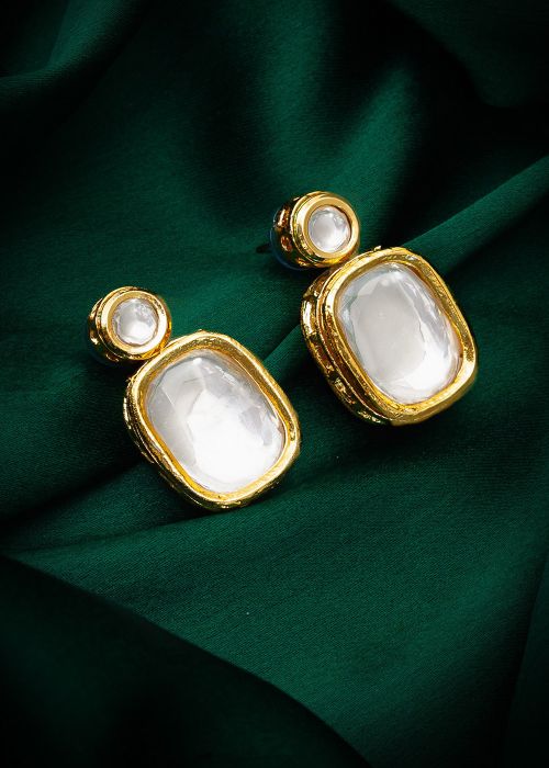 White Stone Studded Studs