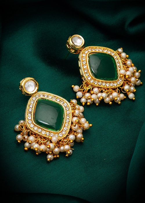 Green Stone Studded Studs