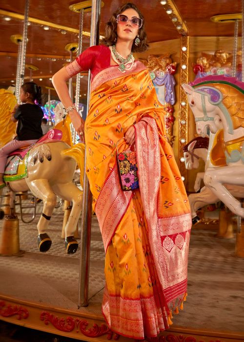 Yellow Digital Printed Art Silk Saree