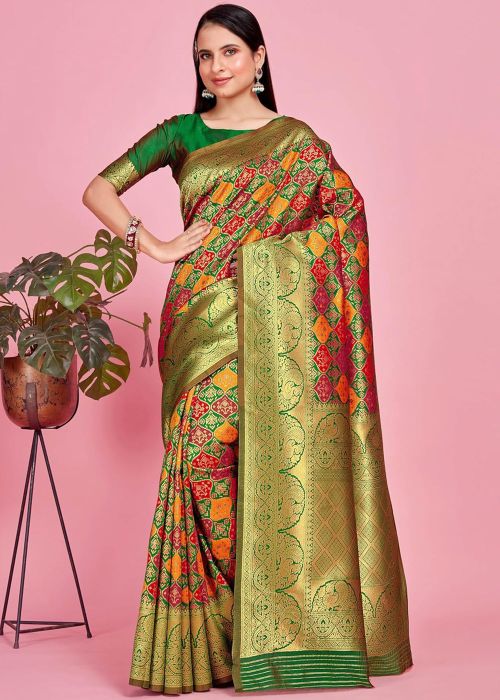Multicolor Woven Work Patola Silk Saree