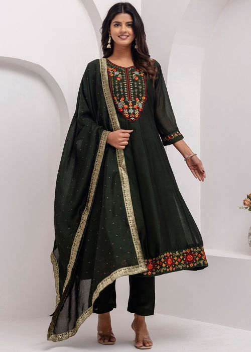 Black Embroidered Salwar Suit Set