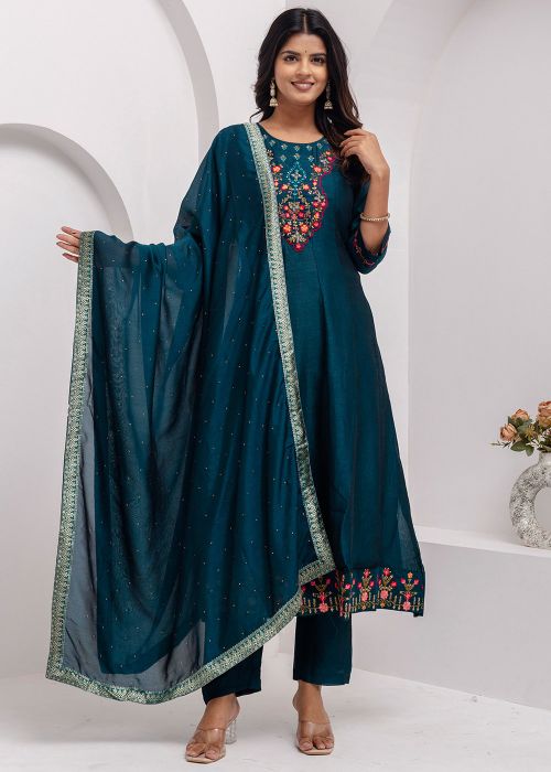 Black Embroidered Salwar Suit Set