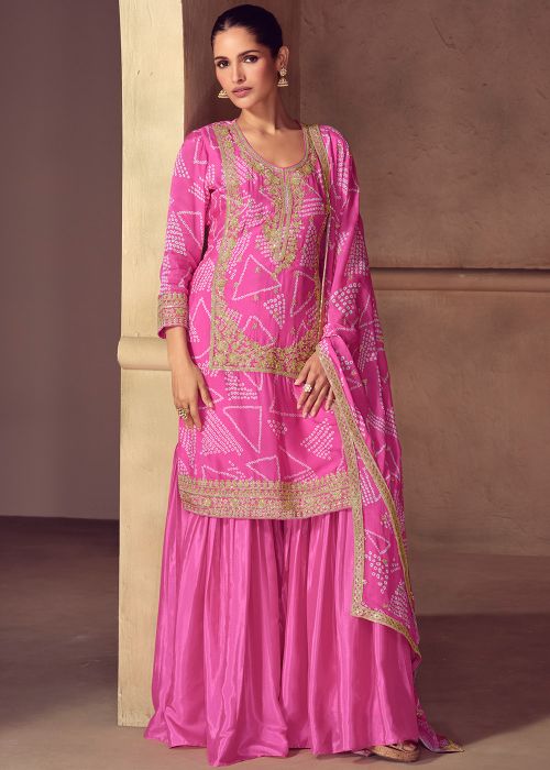 Pink Embroidered Salwar Suit Set