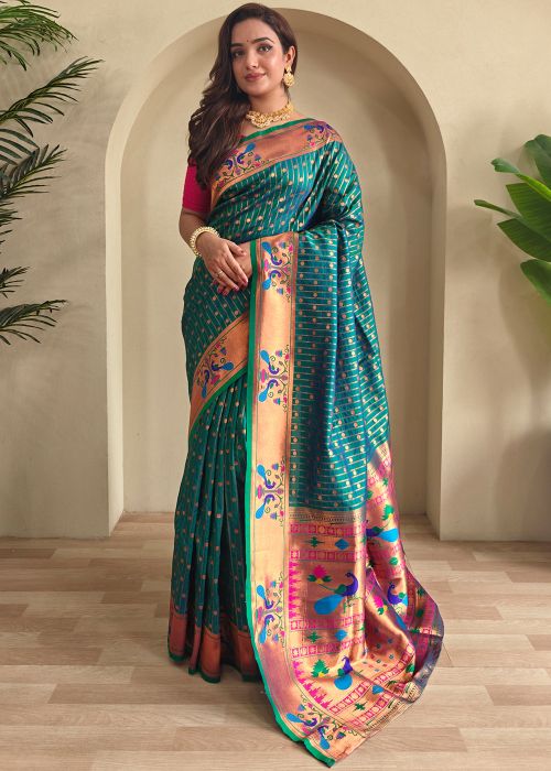 Blue Art Silk Saree in Zari Woven Work