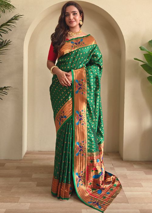 Green Zari Woven Art Silk Saree