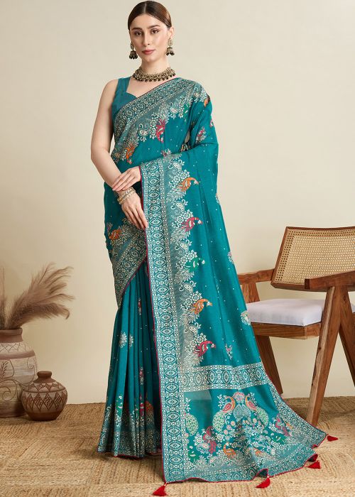 Pink Printed Saree In Cotton