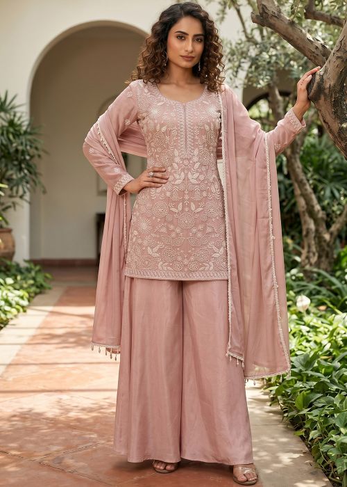 modern plazo dress Party Designer Dress With Plazo Stylish Plazo Suit Stylish Plazo Gowns Grey  Color Party Wear