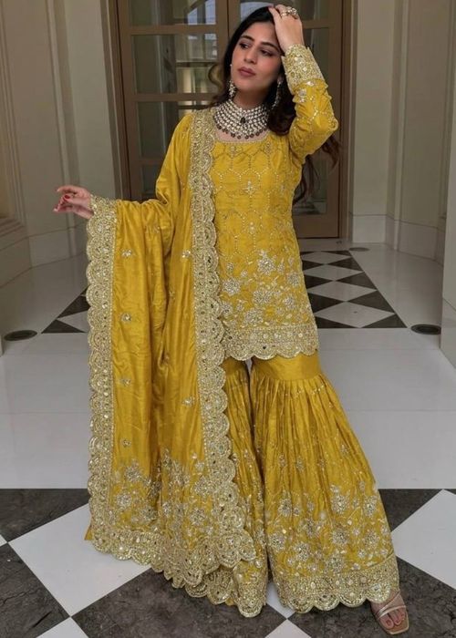 mustard yellow pakistani dress Pakistani Yellow Dresses