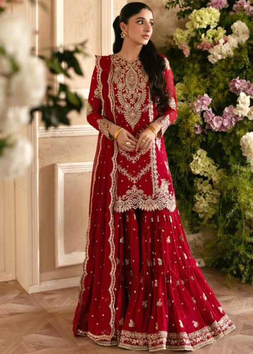 red and gold pakistani dress Shop Latest Suits for Women Online Women attending a Summer