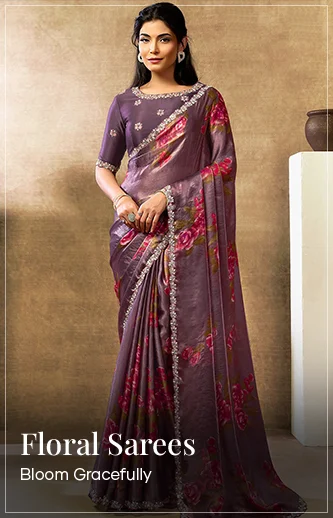 shop floral print sarees